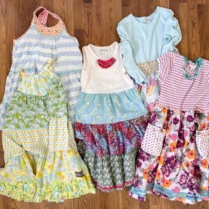 Matilda Jane Girls Size 12 / 14 Lot Of 5 Dresses Spring Cotton Colorful Boho